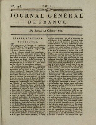 Affiches, annonces et avis divers ou Journal général de France (Affiches, annonces, et avis divers) Samstag 21. Oktober 1786