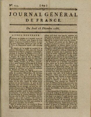 Affiches, annonces et avis divers ou Journal général de France (Affiches, annonces, et avis divers) Donnerstag 28. Dezember 1786