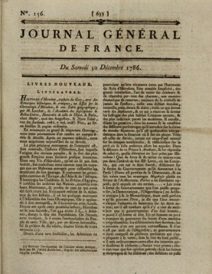 Affiches, annonces et avis divers ou Journal général de France (Affiches, annonces, et avis divers) Samstag 30. Dezember 1786