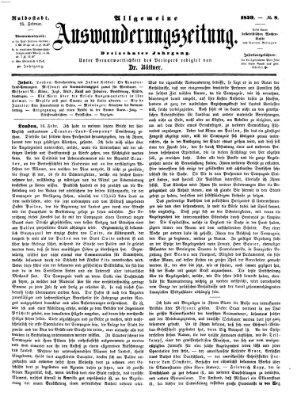 Allgemeine Auswanderungs-Zeitung Freitag 25. Februar 1859