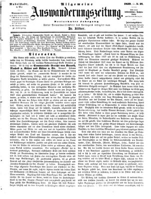 Allgemeine Auswanderungs-Zeitung Freitag 6. Mai 1859