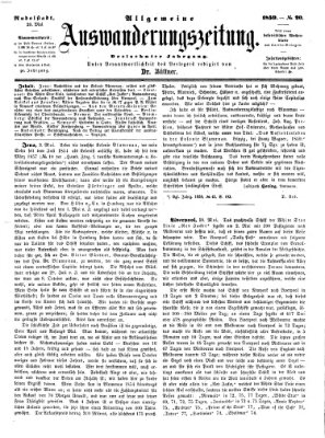 Allgemeine Auswanderungs-Zeitung Freitag 20. Mai 1859