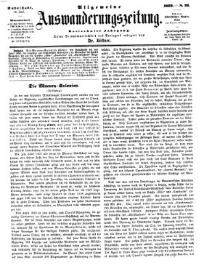 Allgemeine Auswanderungs-Zeitung Freitag 10. Juni 1859