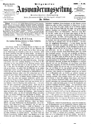 Allgemeine Auswanderungs-Zeitung Freitag 25. November 1859