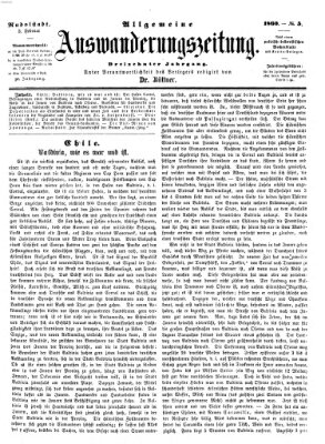 Allgemeine Auswanderungs-Zeitung Freitag 3. Februar 1860