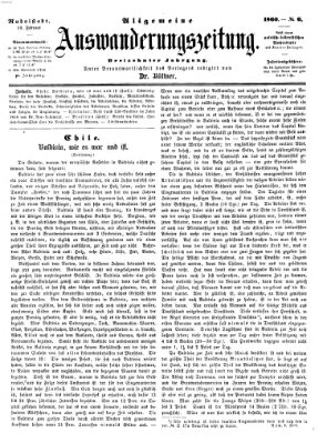 Allgemeine Auswanderungs-Zeitung Freitag 10. Februar 1860