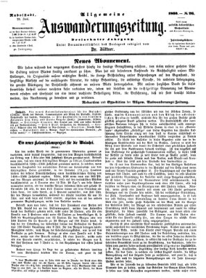 Allgemeine Auswanderungs-Zeitung Freitag 29. Juni 1860