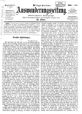 Allgemeine Auswanderungs-Zeitung Freitag 4. Januar 1861