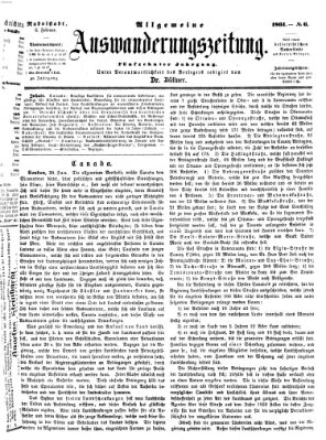 Allgemeine Auswanderungs-Zeitung Freitag 8. Februar 1861