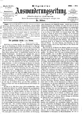 Allgemeine Auswanderungs-Zeitung Freitag 15. Februar 1861