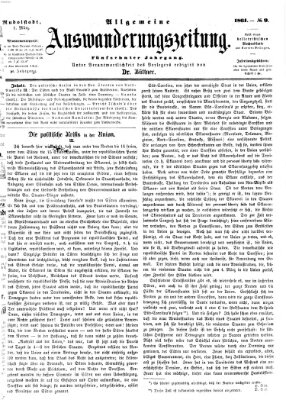 Allgemeine Auswanderungs-Zeitung Freitag 1. März 1861