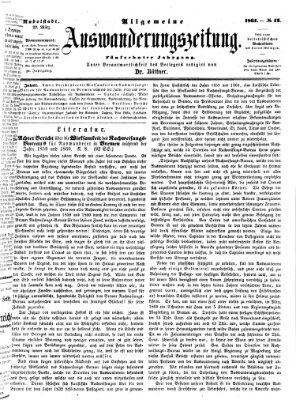 Allgemeine Auswanderungs-Zeitung Freitag 22. März 1861