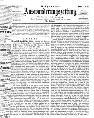 Allgemeine Auswanderungs-Zeitung Freitag 12. April 1861