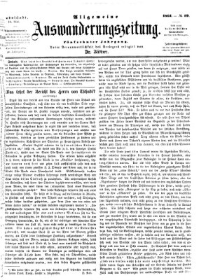 Allgemeine Auswanderungs-Zeitung Freitag 10. Mai 1861