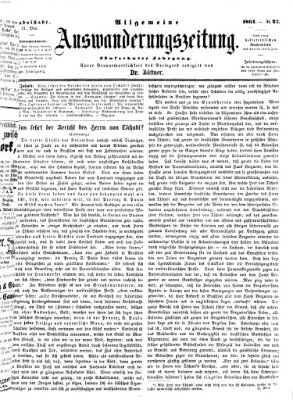 Allgemeine Auswanderungs-Zeitung Freitag 31. Mai 1861