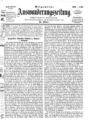 Allgemeine Auswanderungs-Zeitung Freitag 12. Juli 1861