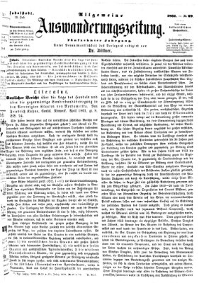 Allgemeine Auswanderungs-Zeitung Freitag 19. Juli 1861