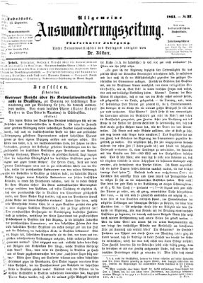 Allgemeine Auswanderungs-Zeitung Freitag 13. September 1861