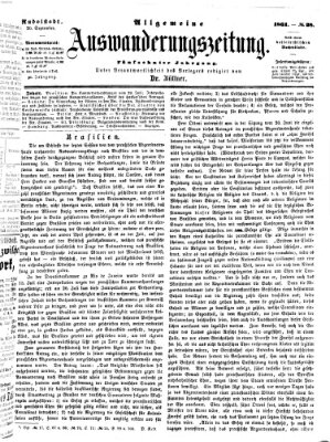 Allgemeine Auswanderungs-Zeitung Freitag 20. September 1861