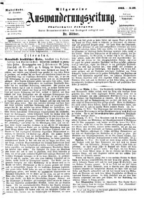 Allgemeine Auswanderungs-Zeitung Freitag 27. Dezember 1861