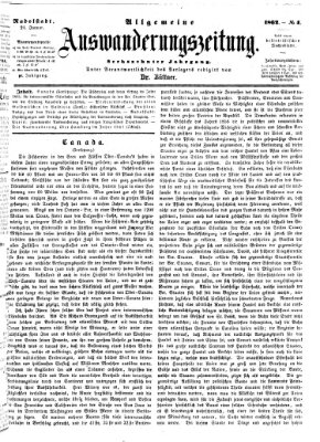 Allgemeine Auswanderungs-Zeitung Freitag 24. Januar 1862