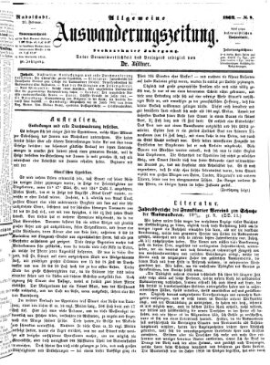 Allgemeine Auswanderungs-Zeitung Freitag 21. Februar 1862