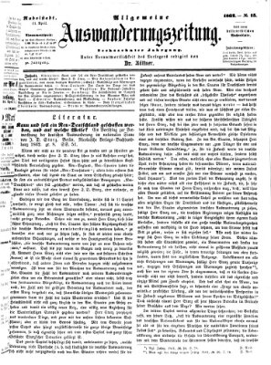 Allgemeine Auswanderungs-Zeitung Freitag 11. April 1862