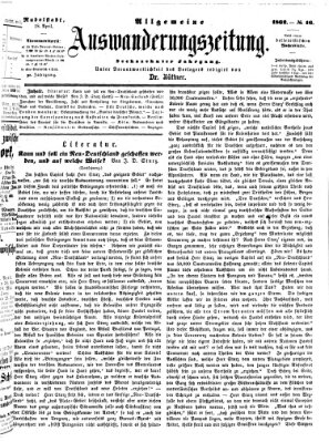 Allgemeine Auswanderungs-Zeitung Freitag 18. April 1862