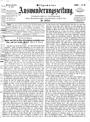 Allgemeine Auswanderungs-Zeitung Freitag 25. April 1862