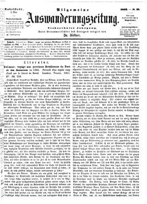 Allgemeine Auswanderungs-Zeitung Freitag 2. Mai 1862