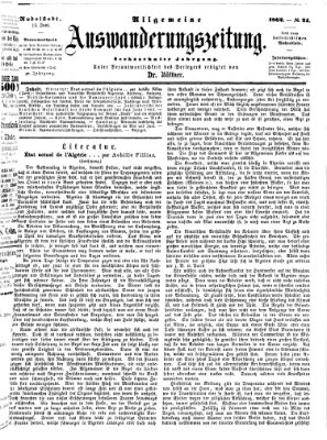 Allgemeine Auswanderungs-Zeitung Freitag 13. Juni 1862