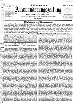 Allgemeine Auswanderungs-Zeitung Freitag 27. Juni 1862