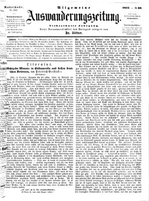 Allgemeine Auswanderungs-Zeitung Freitag 25. Juli 1862