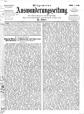 Allgemeine Auswanderungs-Zeitung Freitag 19. September 1862