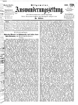 Allgemeine Auswanderungs-Zeitung Freitag 7. November 1862