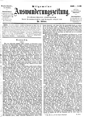 Allgemeine Auswanderungs-Zeitung Freitag 12. Dezember 1862