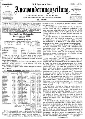 Allgemeine Auswanderungs-Zeitung Freitag 1. Mai 1863