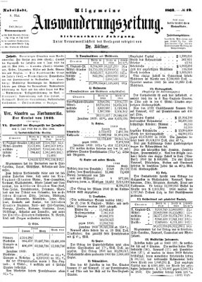 Allgemeine Auswanderungs-Zeitung Freitag 8. Mai 1863