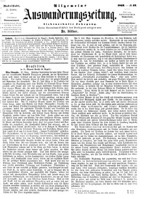 Allgemeine Auswanderungs-Zeitung Freitag 16. Oktober 1863