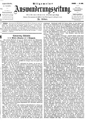 Allgemeine Auswanderungs-Zeitung Freitag 13. November 1863