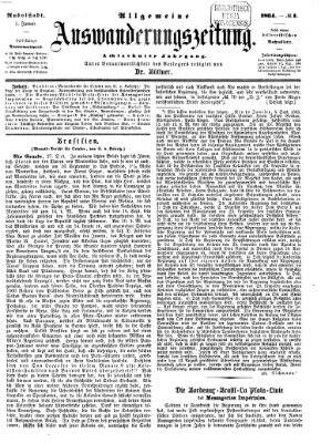 Allgemeine Auswanderungs-Zeitung Freitag 1. Januar 1864