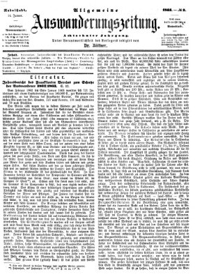 Allgemeine Auswanderungs-Zeitung Donnerstag 14. Januar 1864