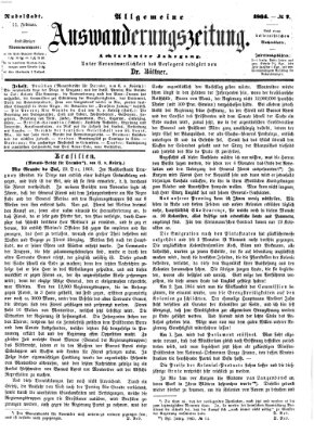 Allgemeine Auswanderungs-Zeitung Donnerstag 11. Februar 1864