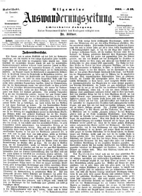 Allgemeine Auswanderungs-Zeitung Donnerstag 22. Dezember 1864