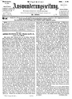 Allgemeine Auswanderungs-Zeitung Donnerstag 23. März 1865