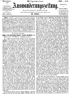 Allgemeine Auswanderungs-Zeitung Donnerstag 4. Mai 1865