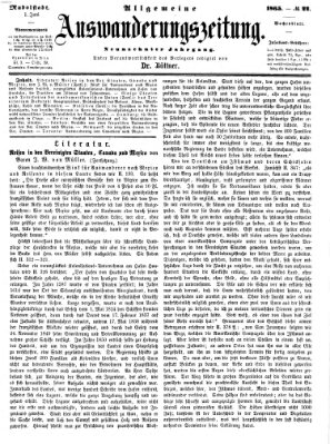 Allgemeine Auswanderungs-Zeitung Donnerstag 1. Juni 1865