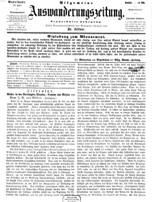 Allgemeine Auswanderungs-Zeitung Donnerstag 22. Juni 1865