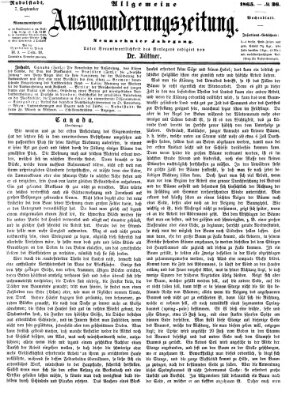 Allgemeine Auswanderungs-Zeitung Donnerstag 7. September 1865