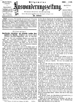 Allgemeine Auswanderungs-Zeitung Donnerstag 9. November 1865
